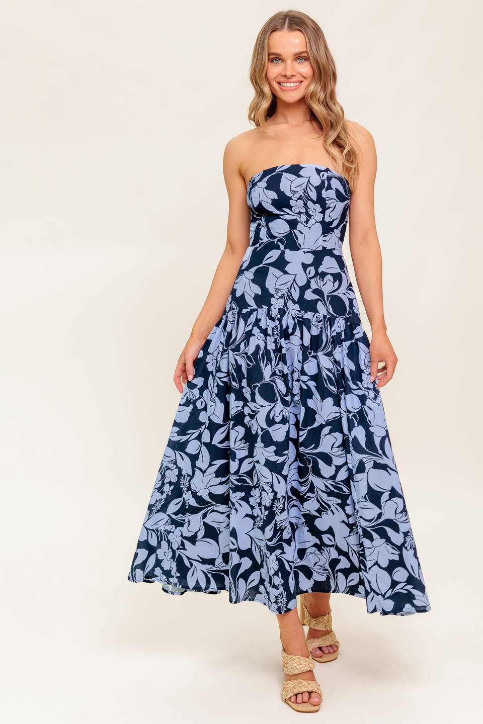 SMILES ARE CONTAGIOUS WOVEN MIDI DRESS Flying Tomato